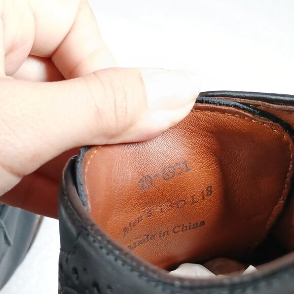 Johnston & Murphy Black Sheepskin Split-Toe Oxford Shoes J&M Flex Soles Mens 13 - Picture 3 of 16